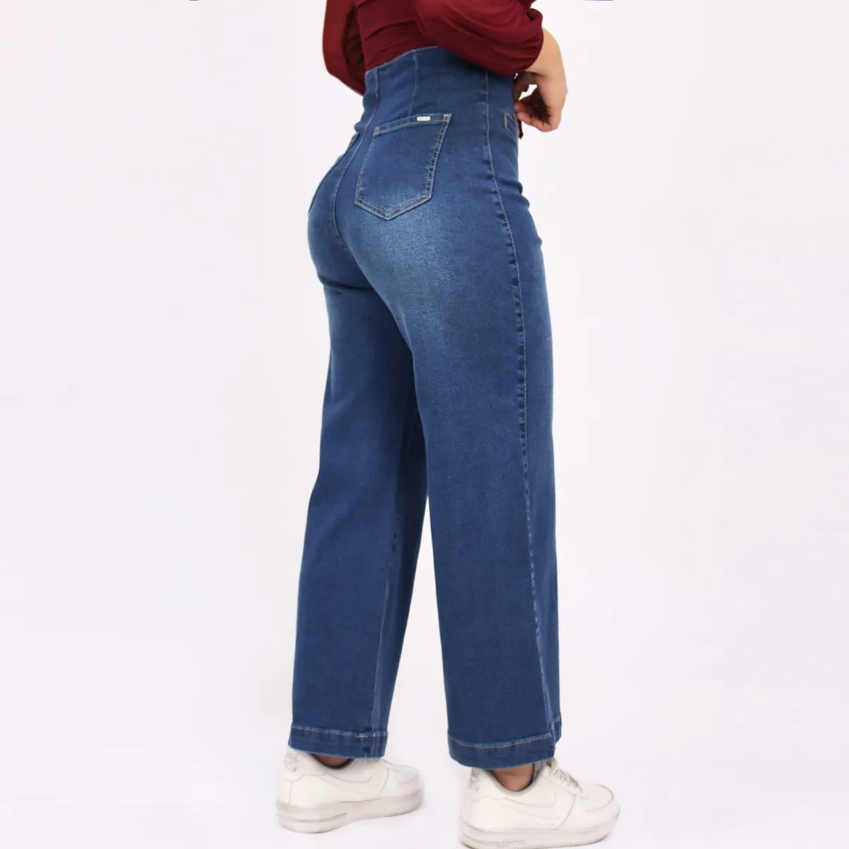 KAYRA POBLET - Jean Culotte Tiro Alto Mujer Kayra Poblet