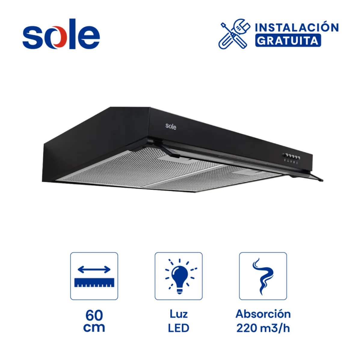 SOLE - Campana Sole Nyx 60cm 1m