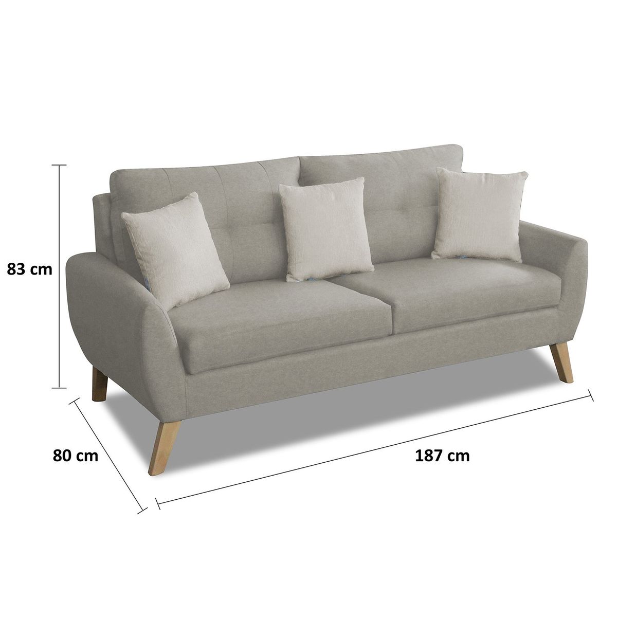 CASA BELLA - Juego de Sala Estefania 3-2-1 Cuerpos con Cojines