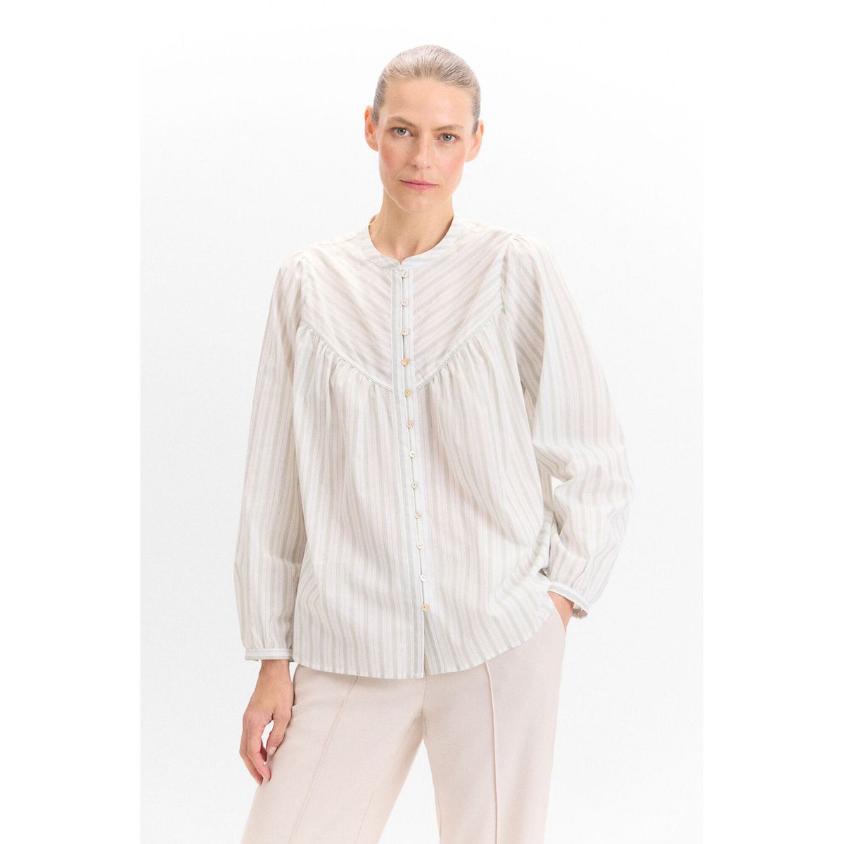 CORTEFIEL - Blusa Manga Larga 100% Algodón Mujer Cortefiel