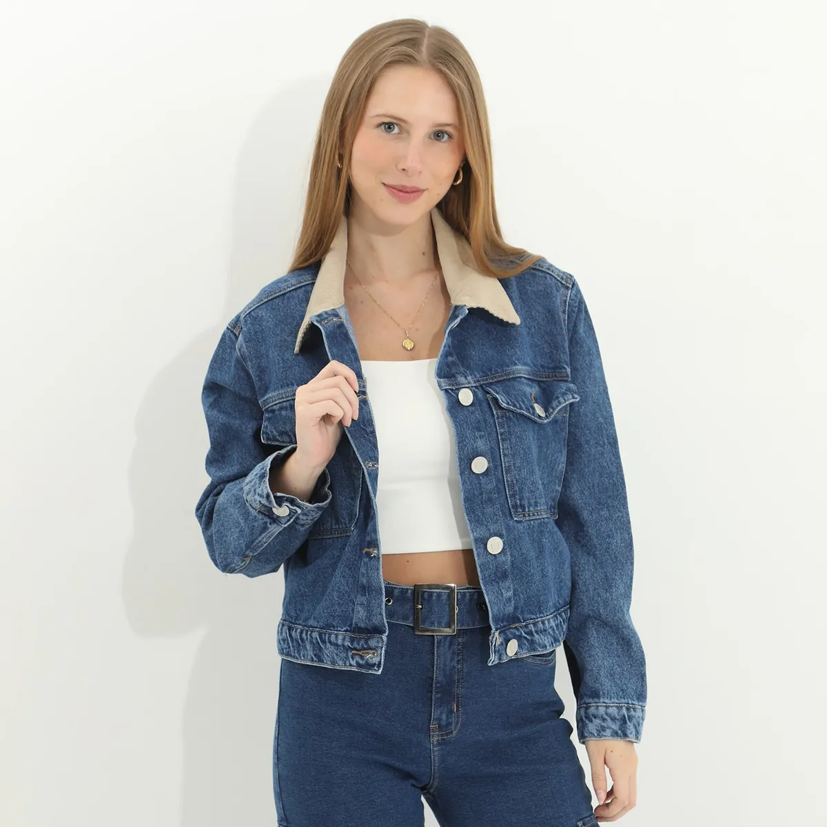 SYBILLA - Casaca Jean 100% Algodón Mujer Sybilla