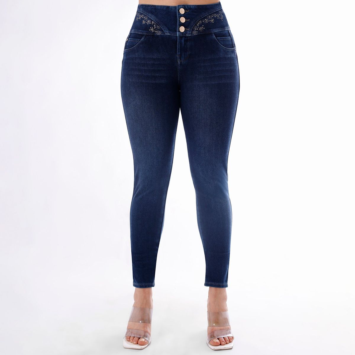 KANSAS - Jean Skinny Tiro Alto Mujer Kansas
