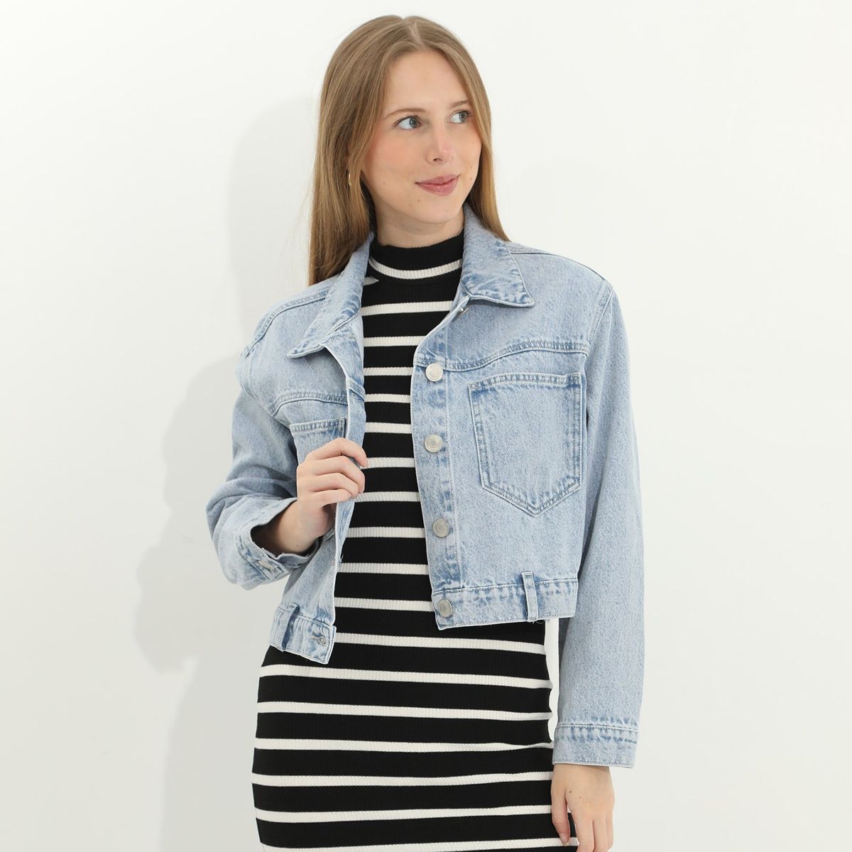 SYBILLA - Casaca Jean 100% Algodón Mujer Sybilla