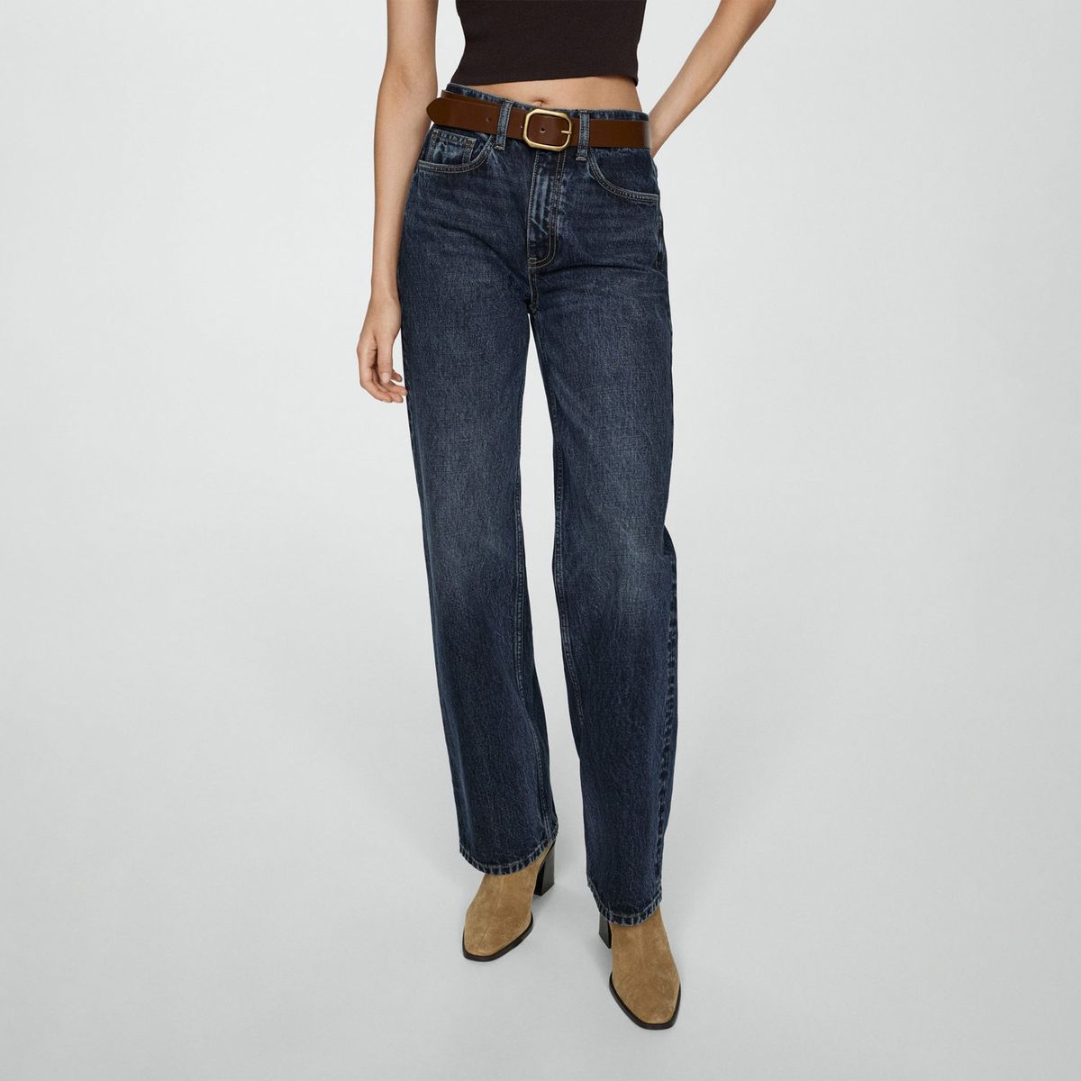 MANGO - Jean Straight 100% Algodón Mujer Mango