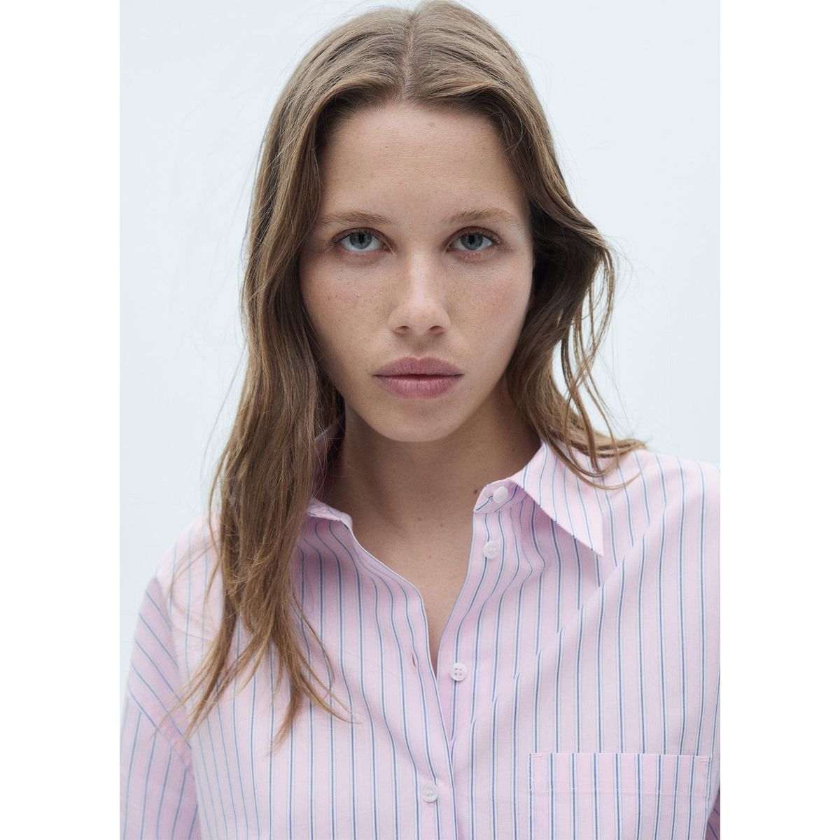 MANGO - Blusa Manga Larga 100% Algodón Mujer Mango