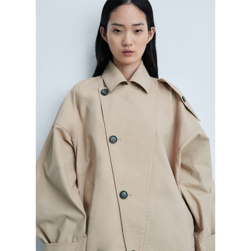 MANGO - Abrigo 100% Algodón Mujer Mango