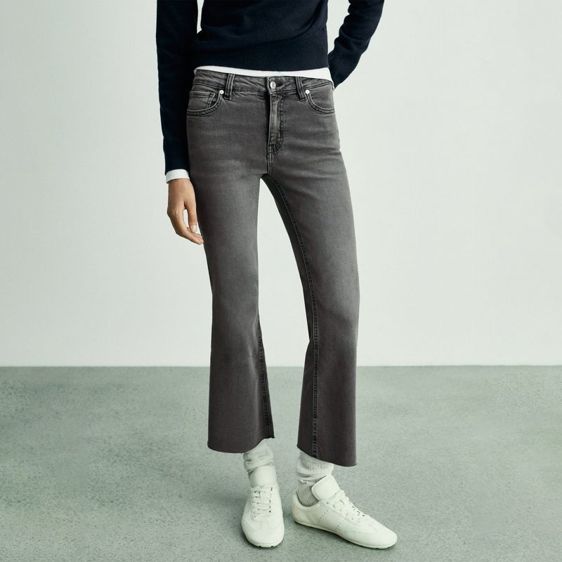 MANGO - Jean Flare Tiro Alto Mujer Mango