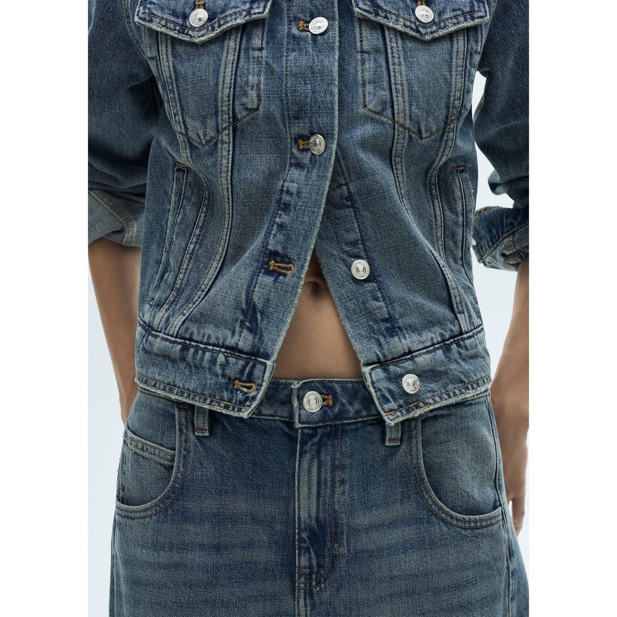 MANGO - Jean Wide 100% Algodón Mujer Mango