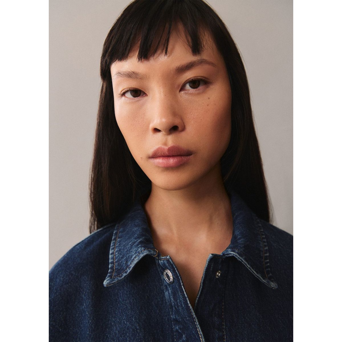 MANGO - Casaca Jean 100% Algodón Mujer Mango