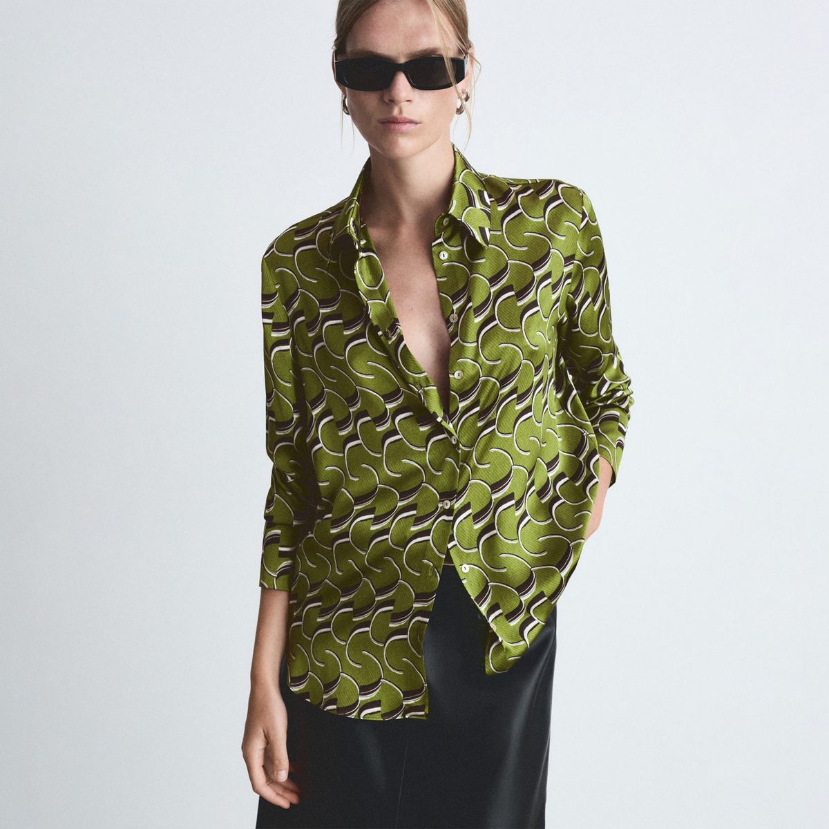 MANGO - Blusa Manga Larga Mujer Mango