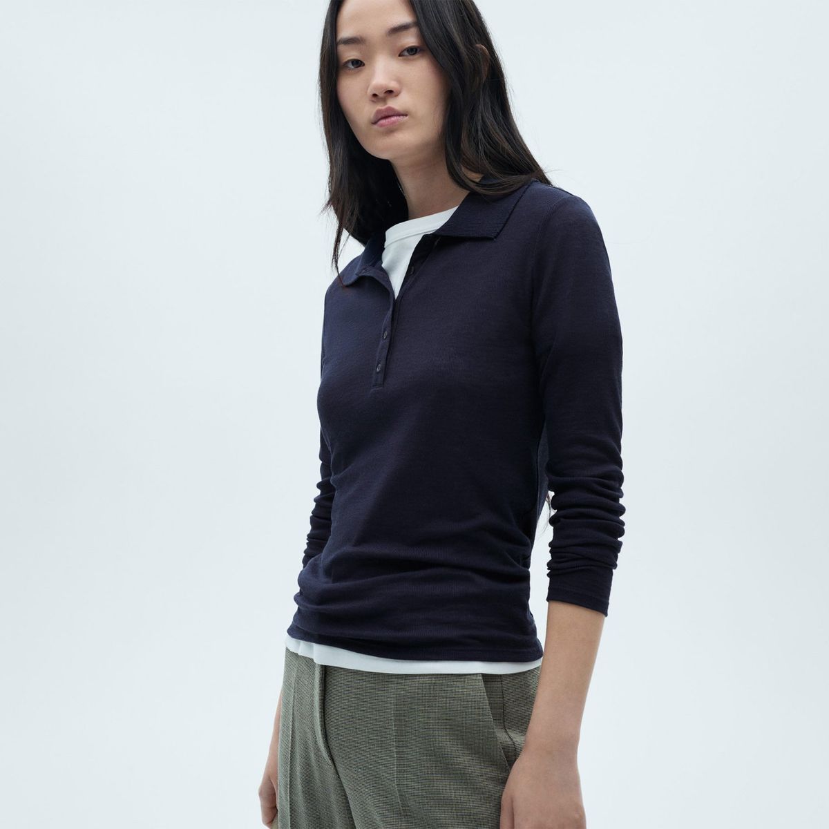 MANGO - Polo Manga Larga Mujer Mango