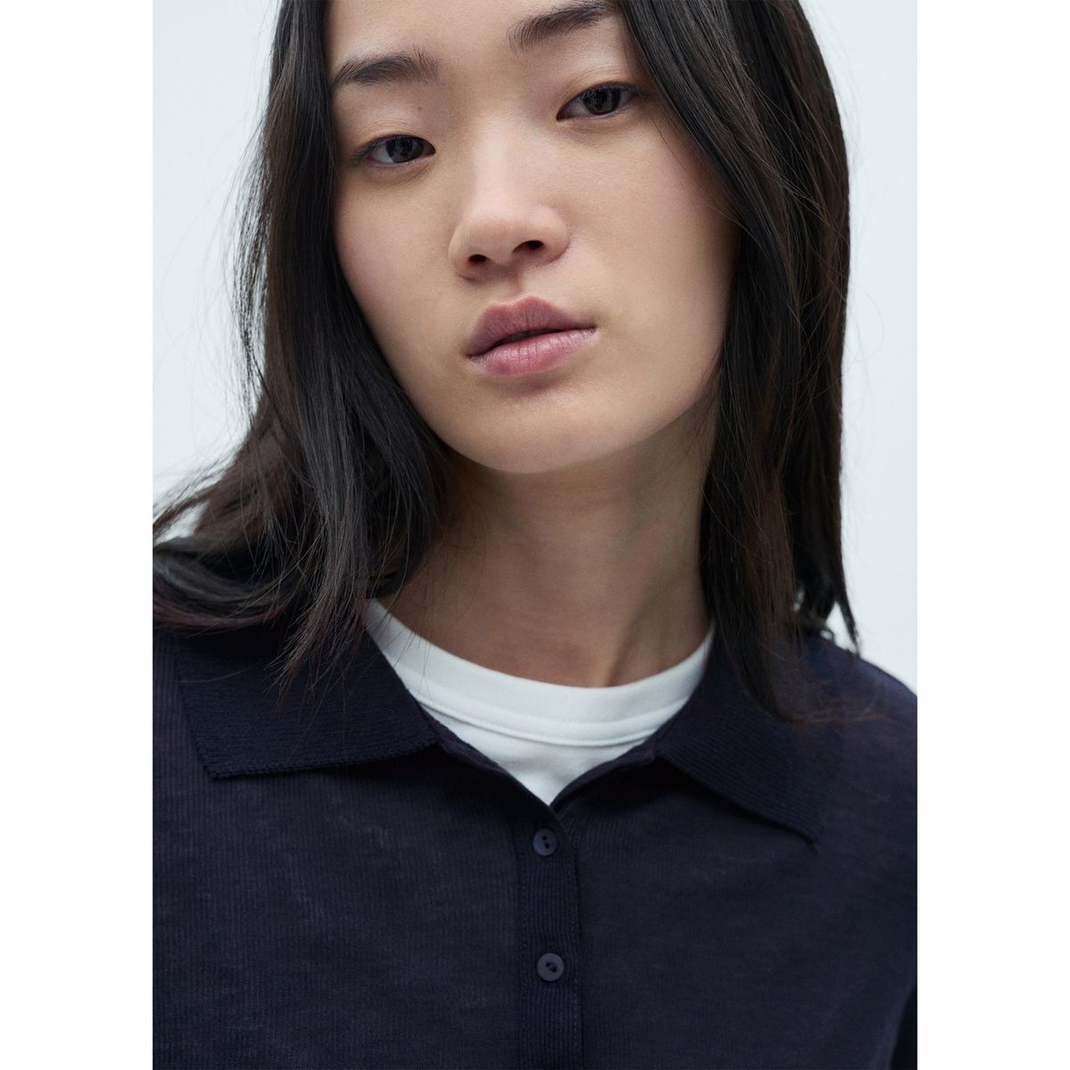 MANGO - Polo Manga Larga Mujer Mango