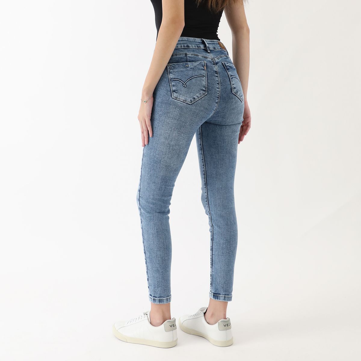 PIONIER - Jean Skinny Tiro Alto Mujer Pionier