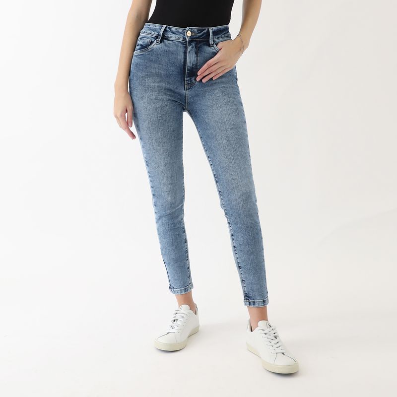 PIONIER - Jean Skinny Tiro Alto Mujer Pionier