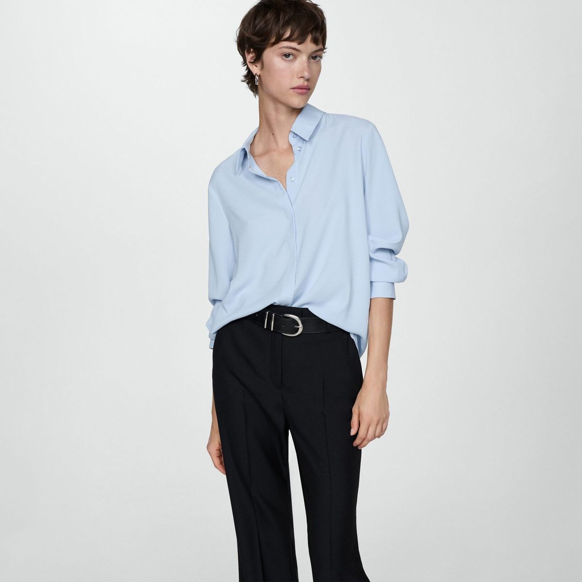 MANGO - Blusa Manga Larga Mujer Mango