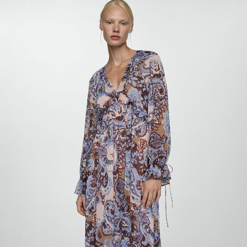 MANGO - Vestido Largo Mujer Mango