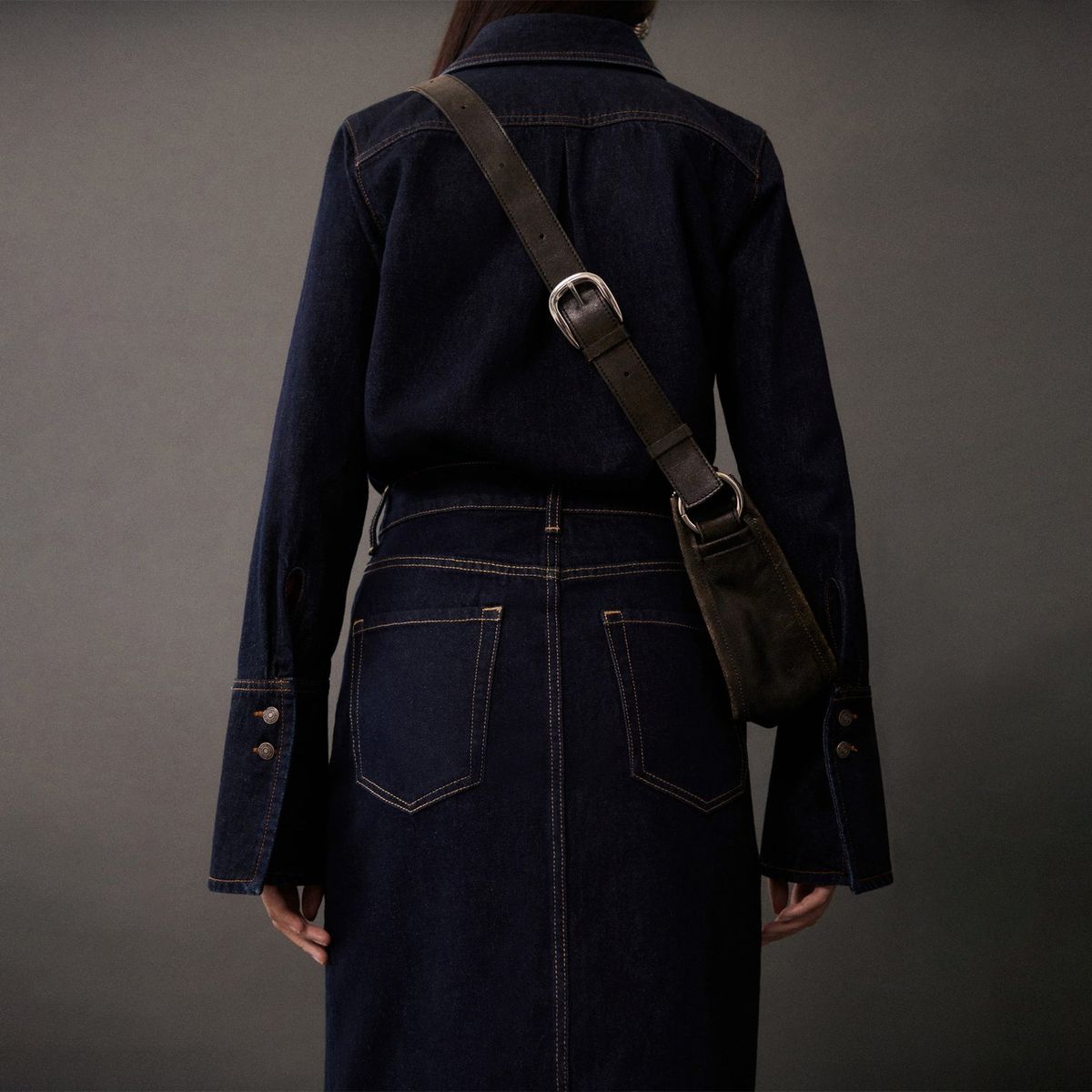 MANGO - Falda Jean 100% Algodón Mujer Mango