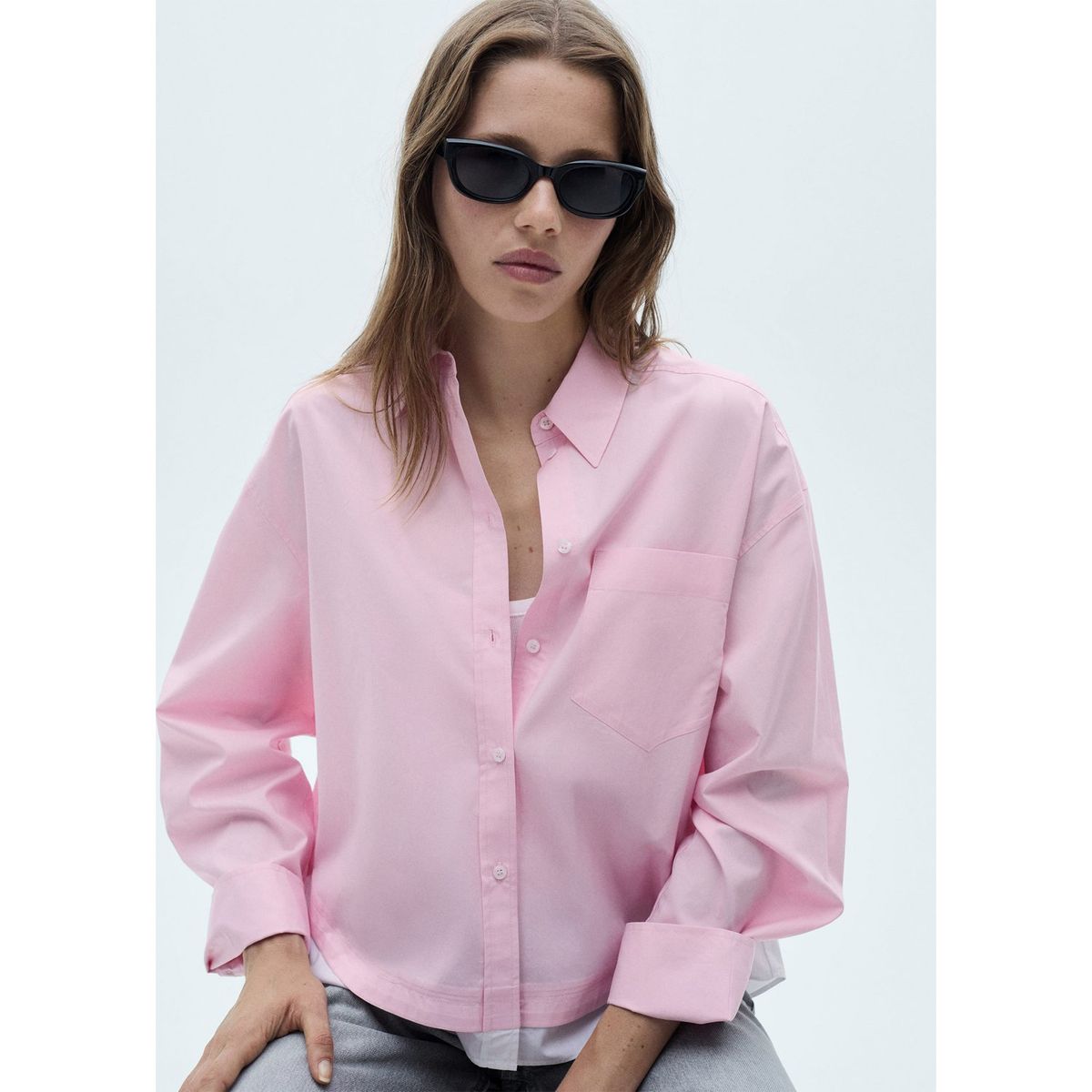 MANGO - Blusa Manga Larga Mujer Mango