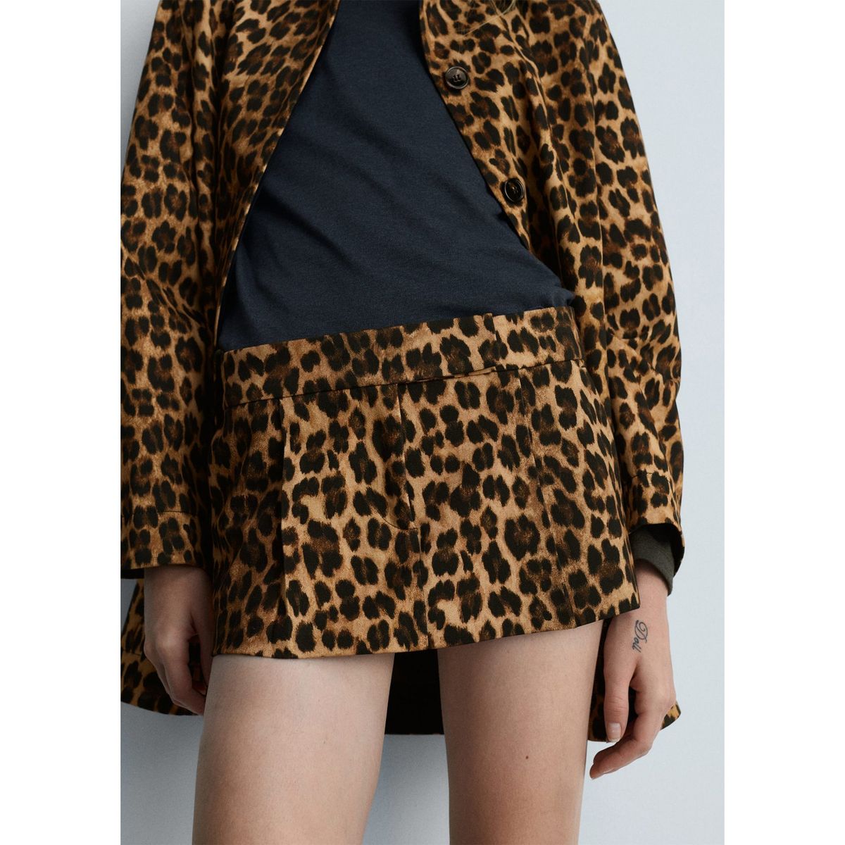 MANGO - Falda Short Algodón Mujer Mango