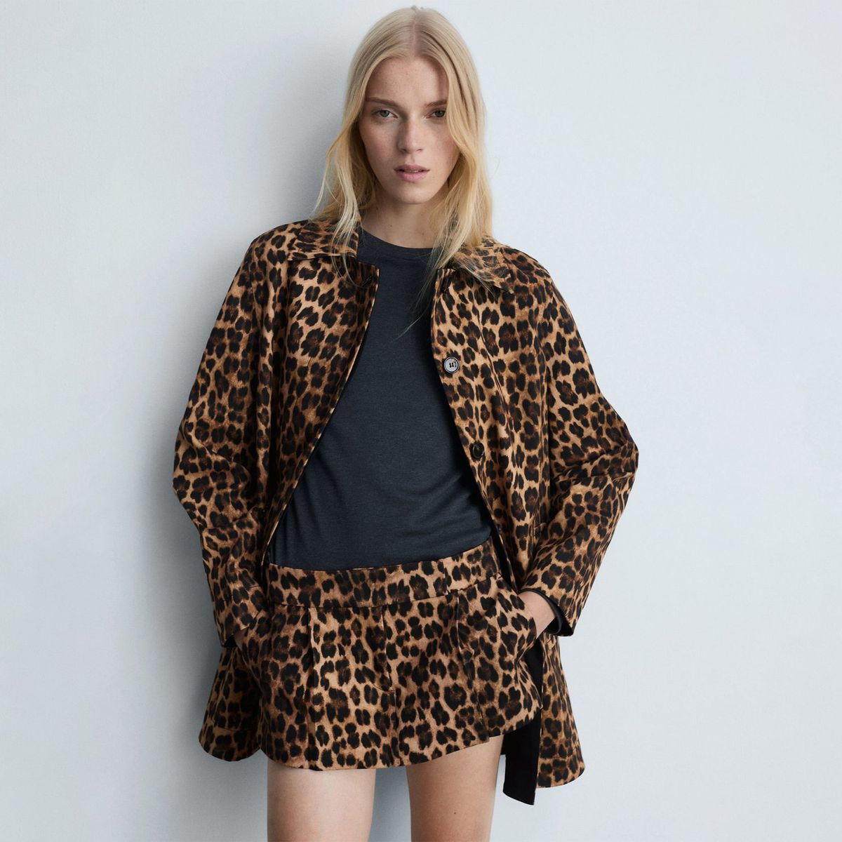 MANGO - Falda Short Algodón Mujer Mango