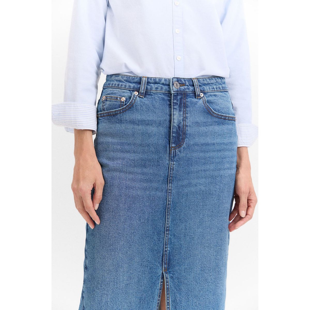 CORTEFIEL - Falda Larga Algodón Mujer Cortefiel