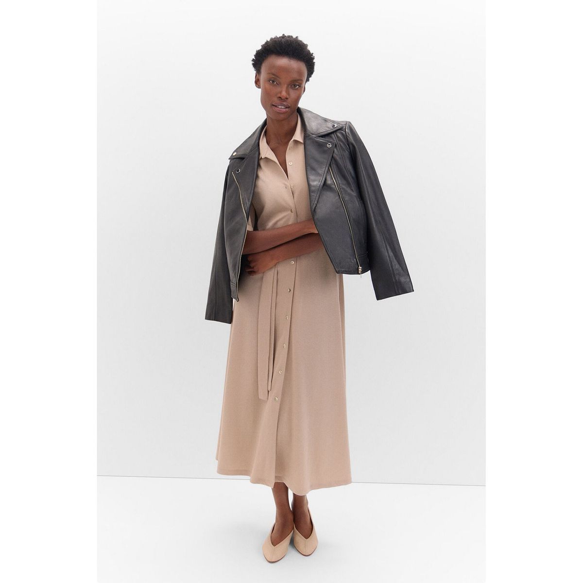 CORTEFIEL - Casaca 100% Cuero Mujer Cortefiel