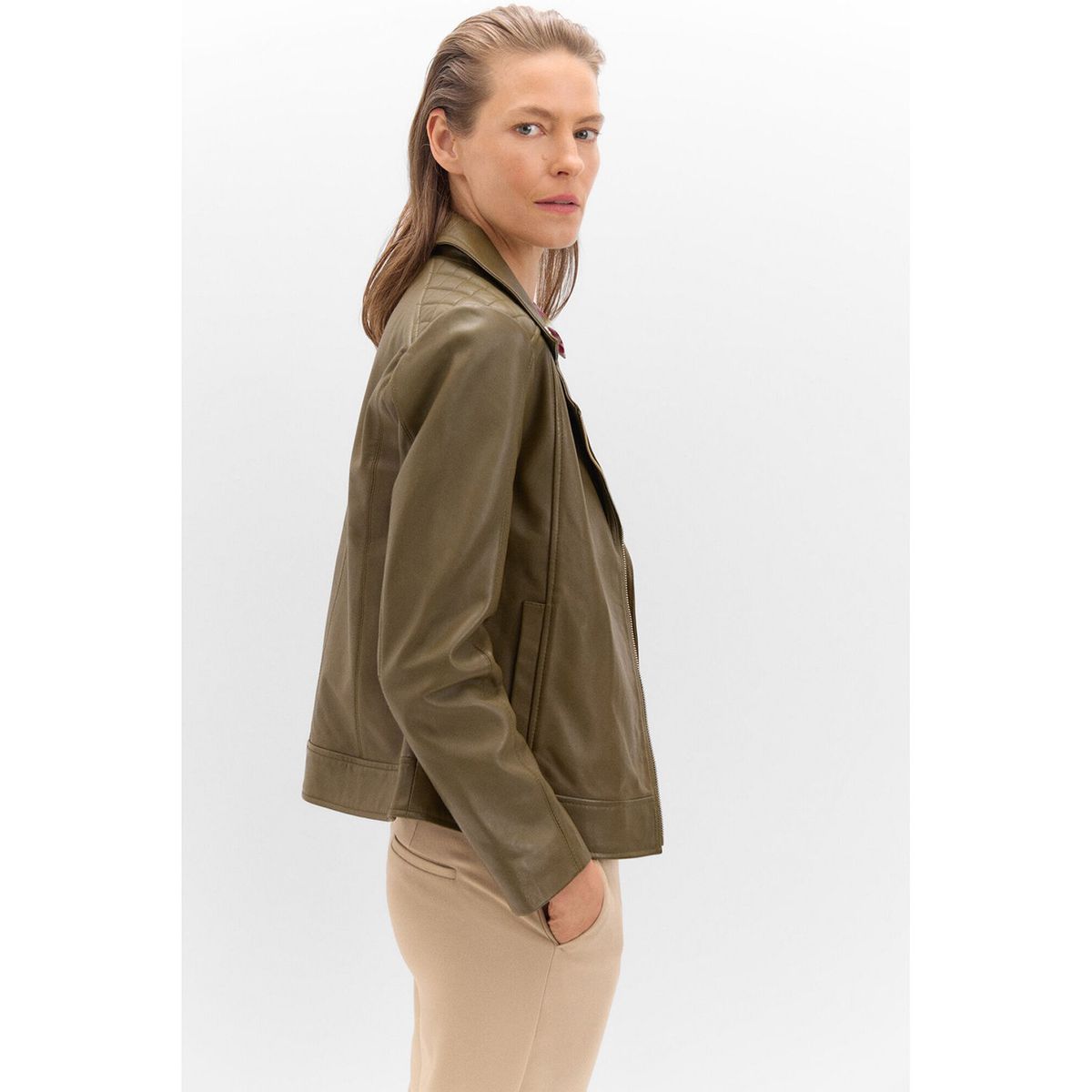 CORTEFIEL - Casaca 100% Cuero Mujer Cortefiel