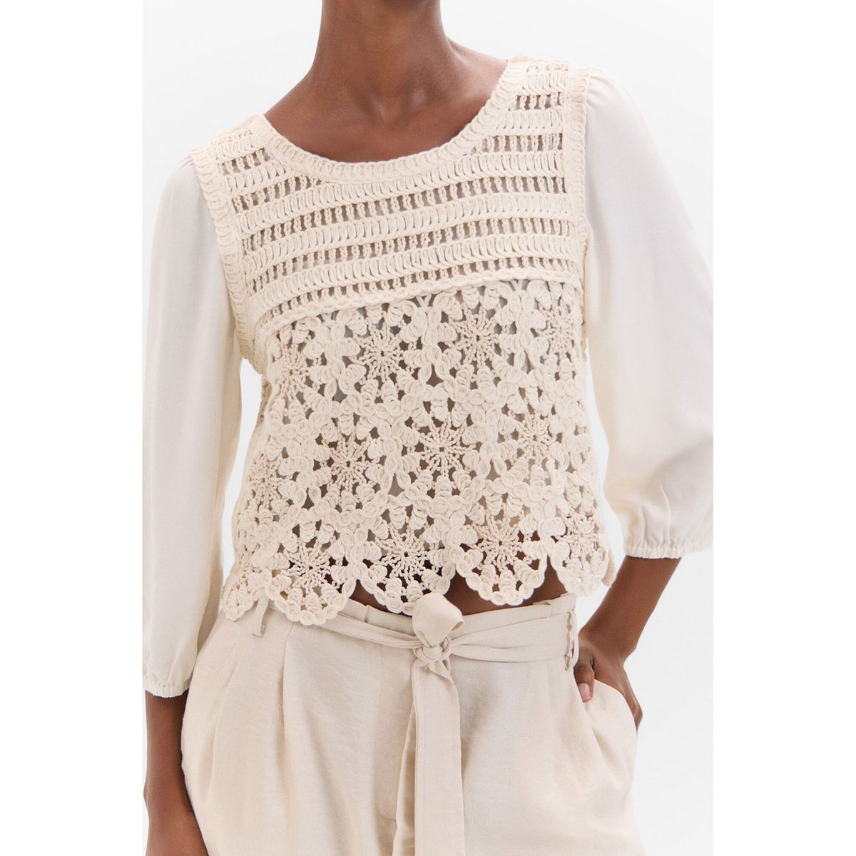 CORTEFIEL - Top Manga Corta 100% Algodón Mujer Cortefiel