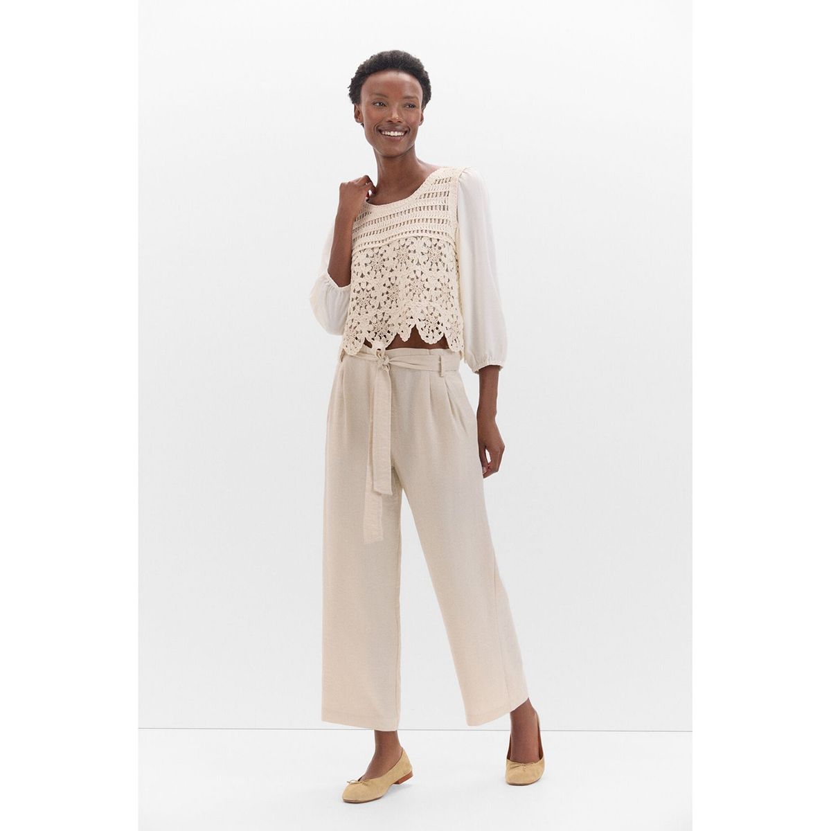 CORTEFIEL - Top Manga Corta 100% Algodón Mujer Cortefiel