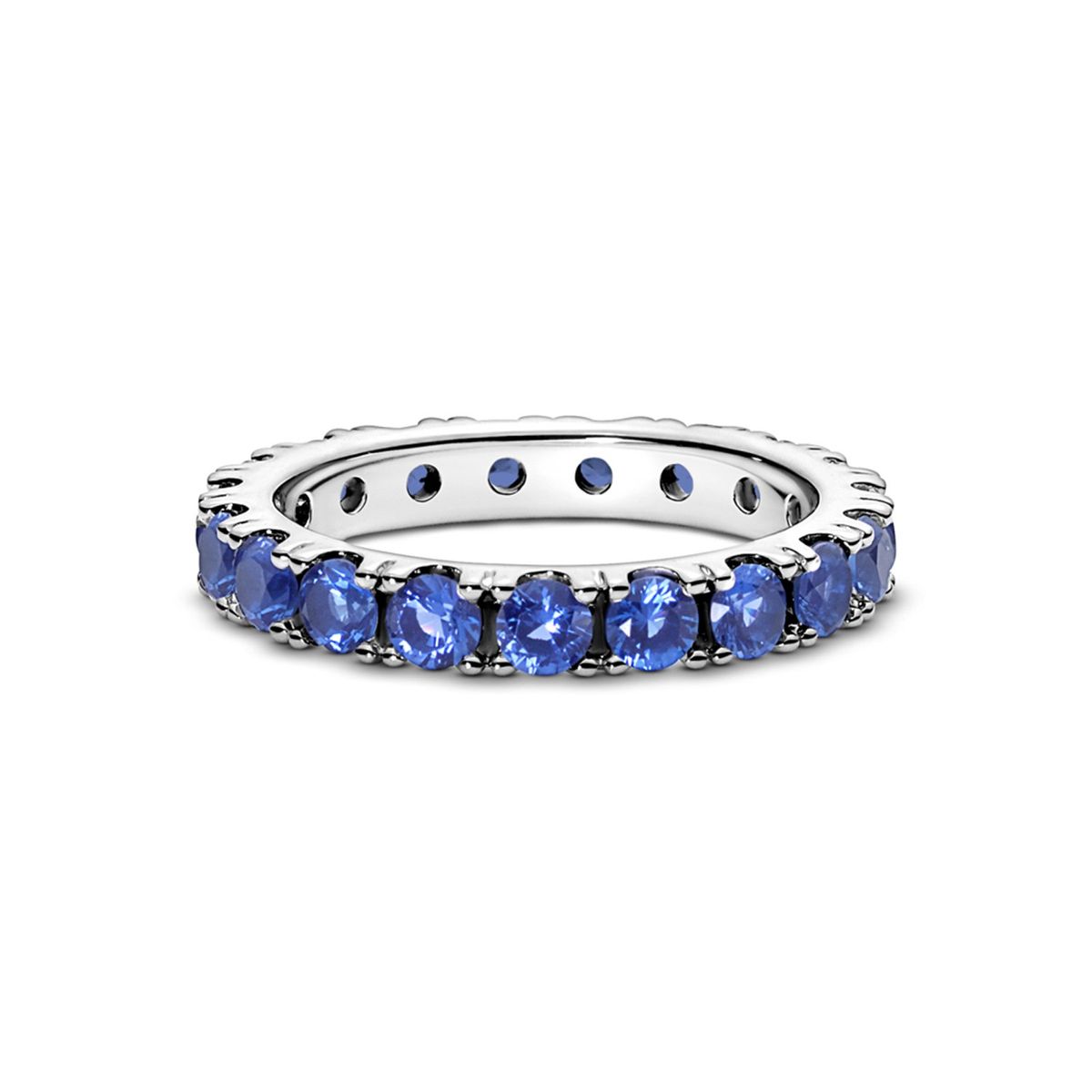 PANDORA - Anillo Fila Brillante Cristal Azul