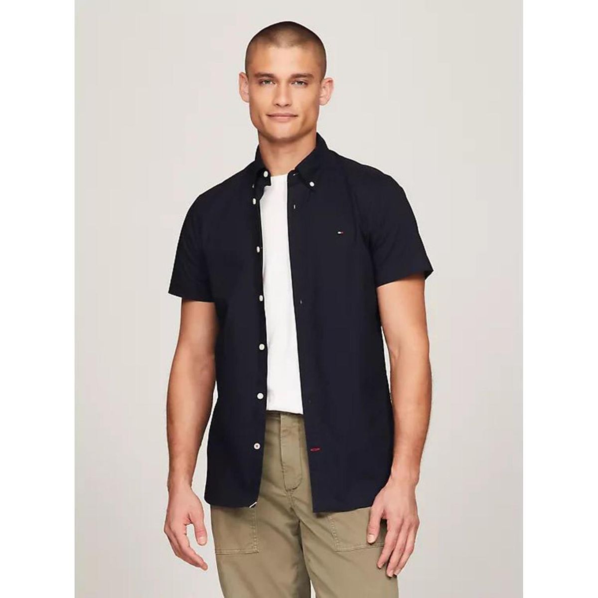 TOMMY HILFIGER - Camisa Manga Corta 100% Algodón Hombre Tommy Hilfiger