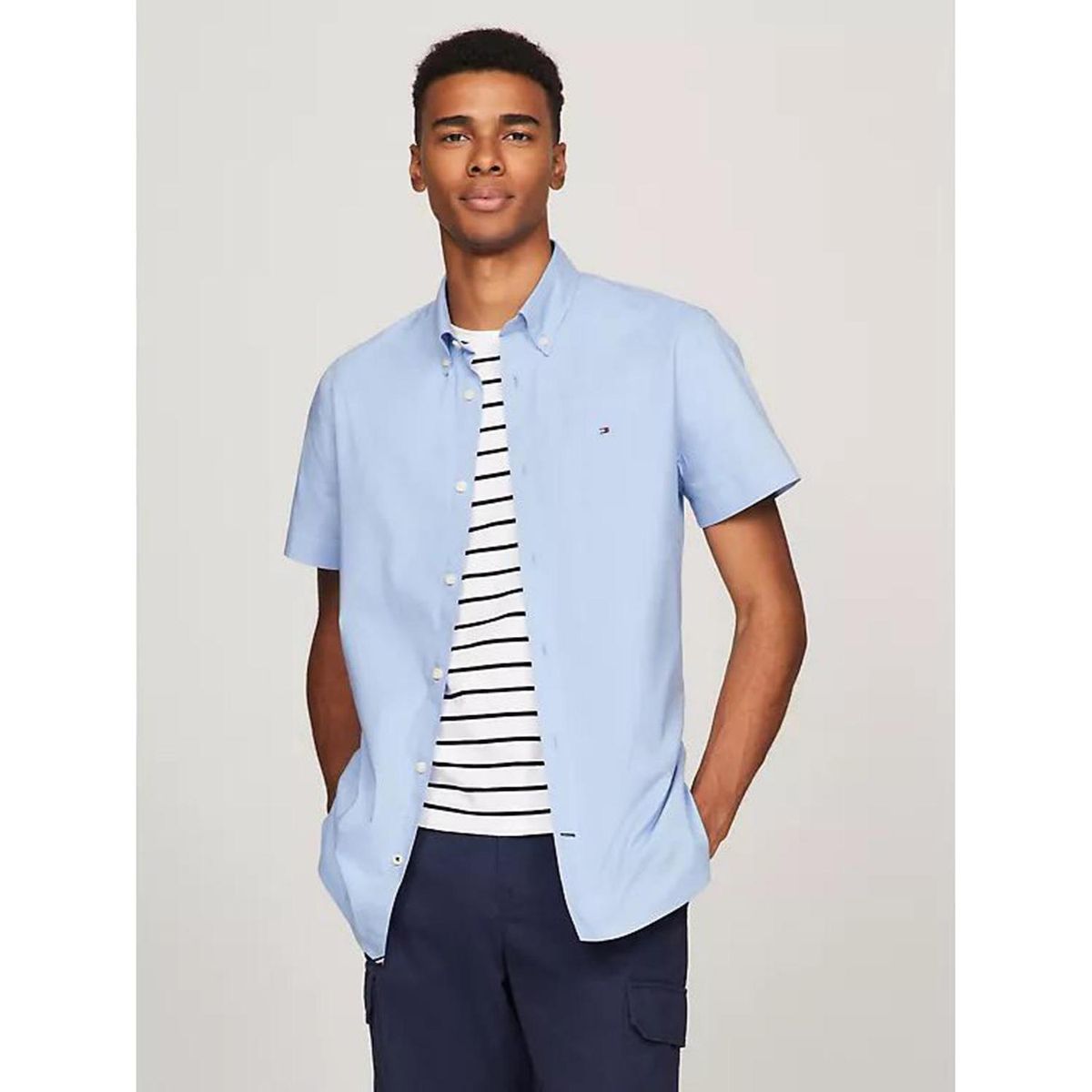 TOMMY HILFIGER - Camisa Manga Corta 100% Algodón Hombre Tommy Hilfiger