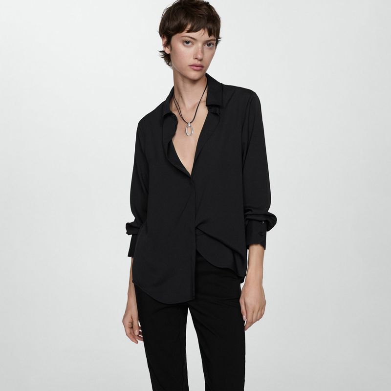 MANGO - Blusa Manga Larga Mujer Mango