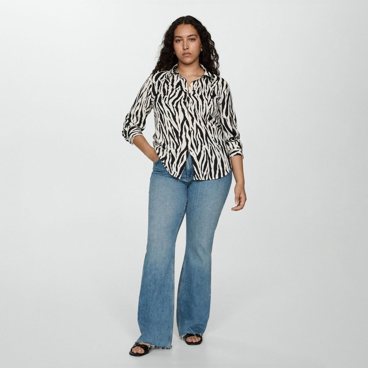 MANGO - Blusa Manga Larga Mujer Mango