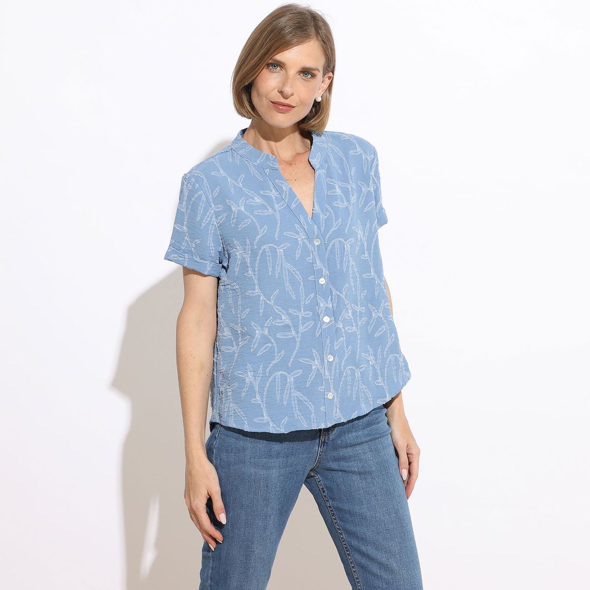 NEWPORT - Blusa Manga Corta Casual Mujer Newport