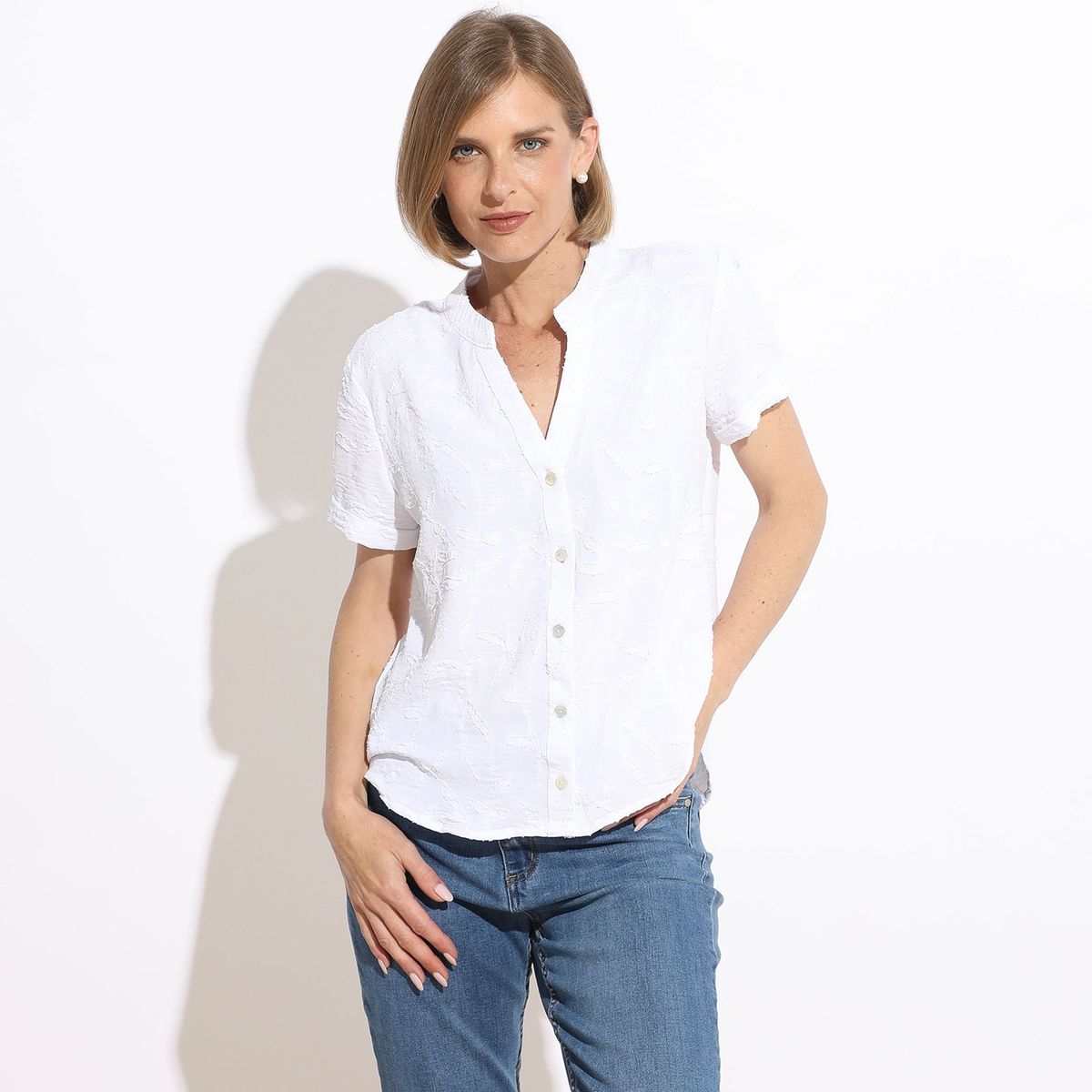 NEWPORT - Blusa Manga Corta Casual Mujer Newport