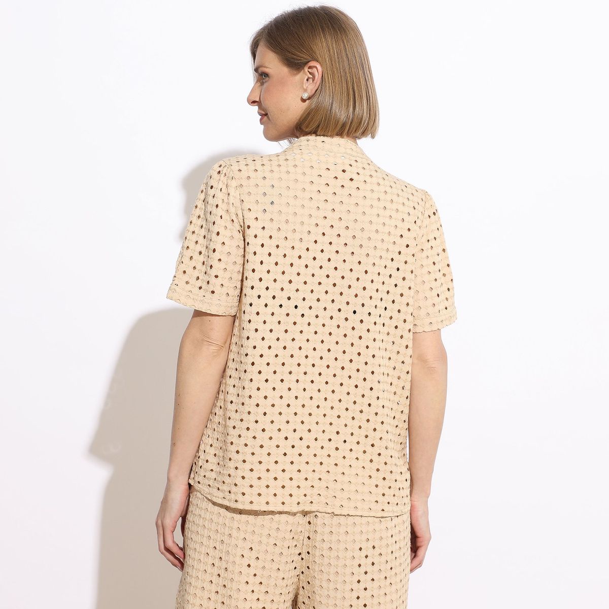 NEWPORT - Blusa Manga Corta 100% Algodón Mujer Newport