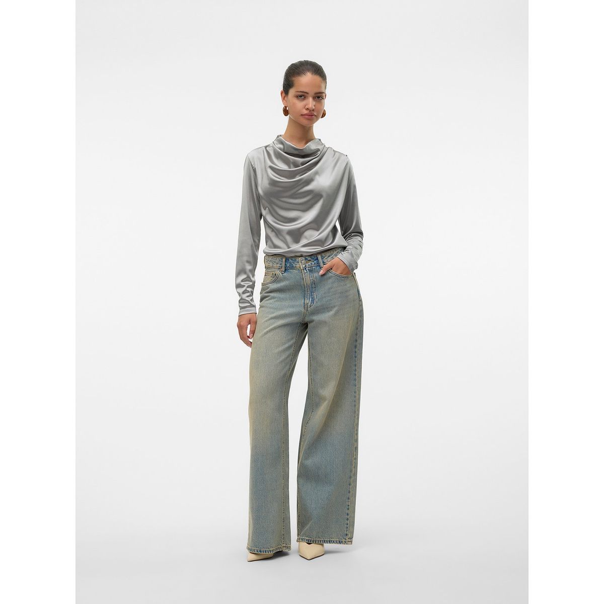 VERO MODA - Jean Wide 100% Algodón Mujer Vero Moda