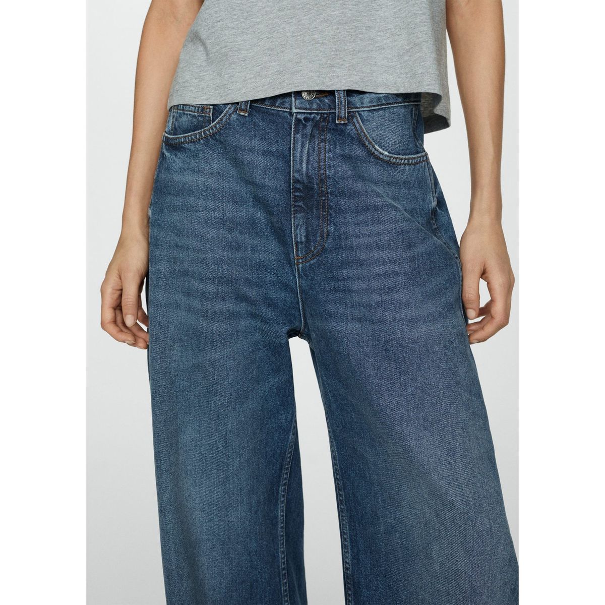 MANGO - Jean Balloon 100% Algodón Mujer Mango