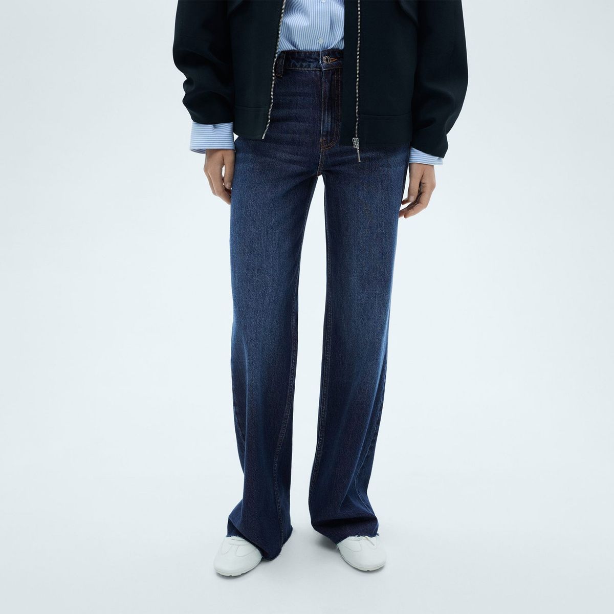 MANGO - Jean Wide 100% Algodón Mujer Mango