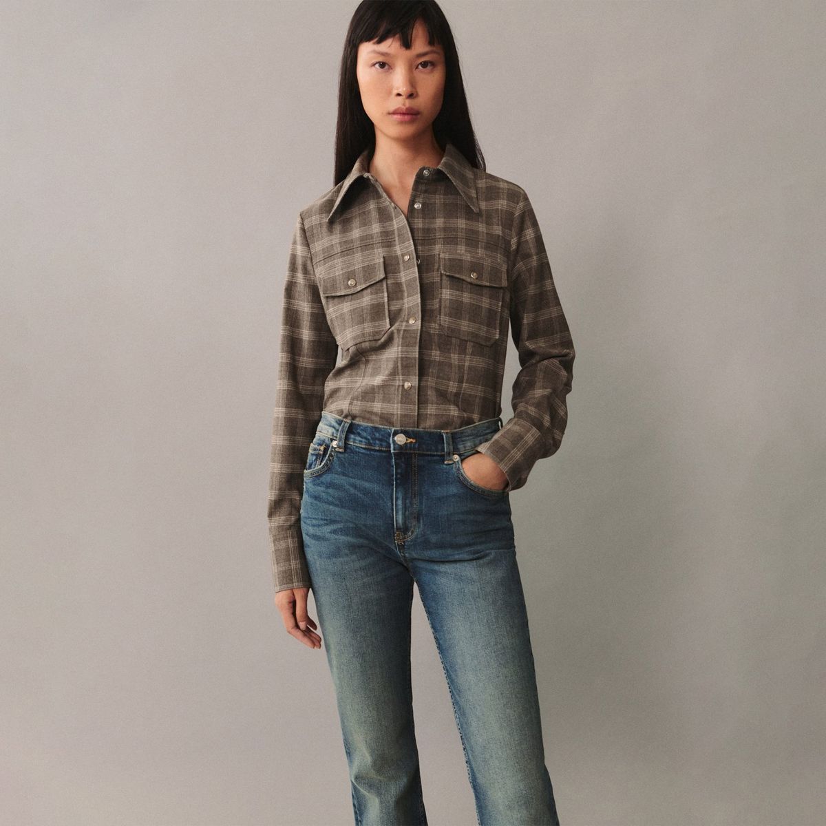 MANGO - Jean Flare Algodón Mujer Mango