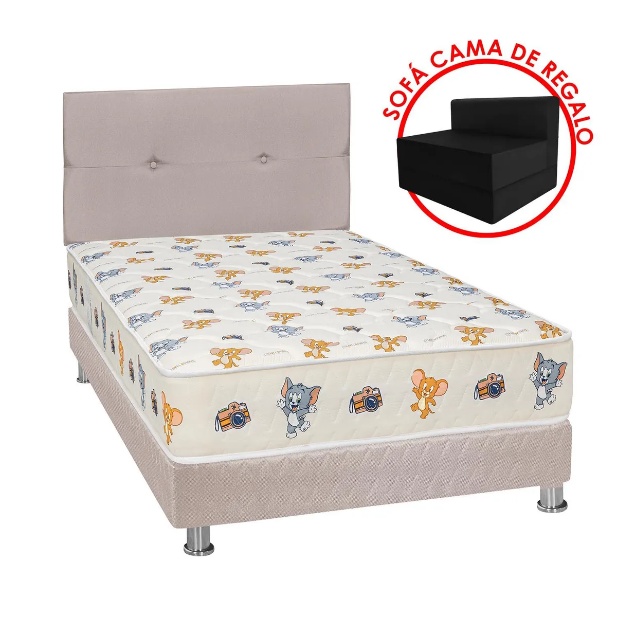 FORLI - Dormitorio Tom Jerry 1.5 Plz Beige + Sofá