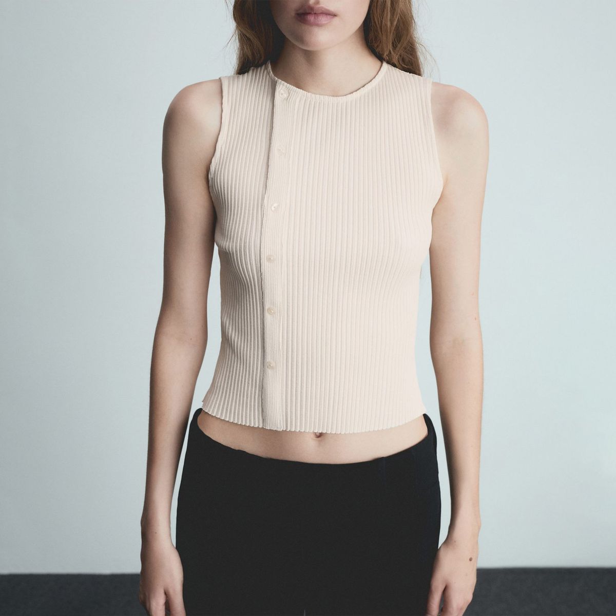 MANGO - Top Sin Mangas Algodón Mujer Mango