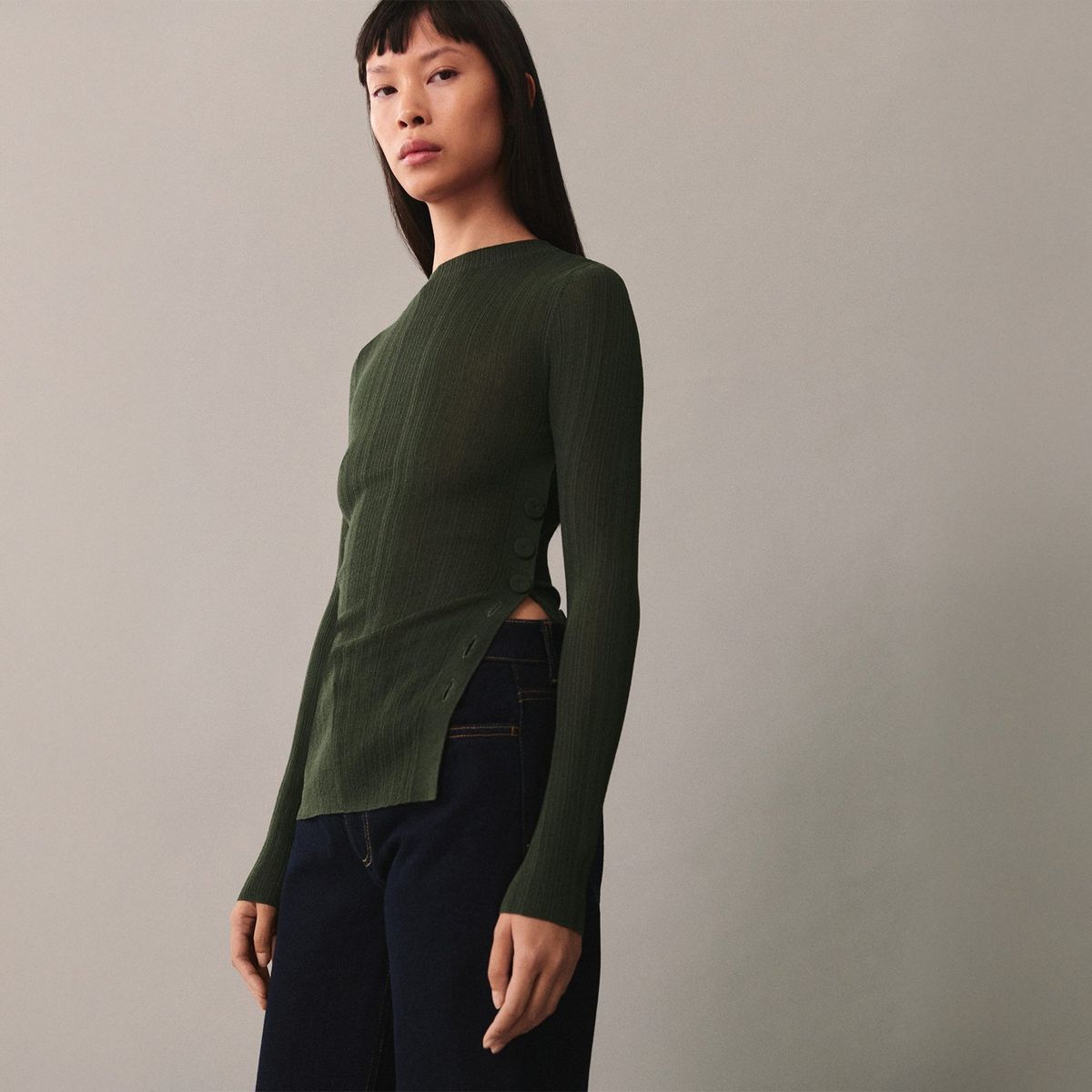 MANGO - Polo Manga Larga Mujer Mango