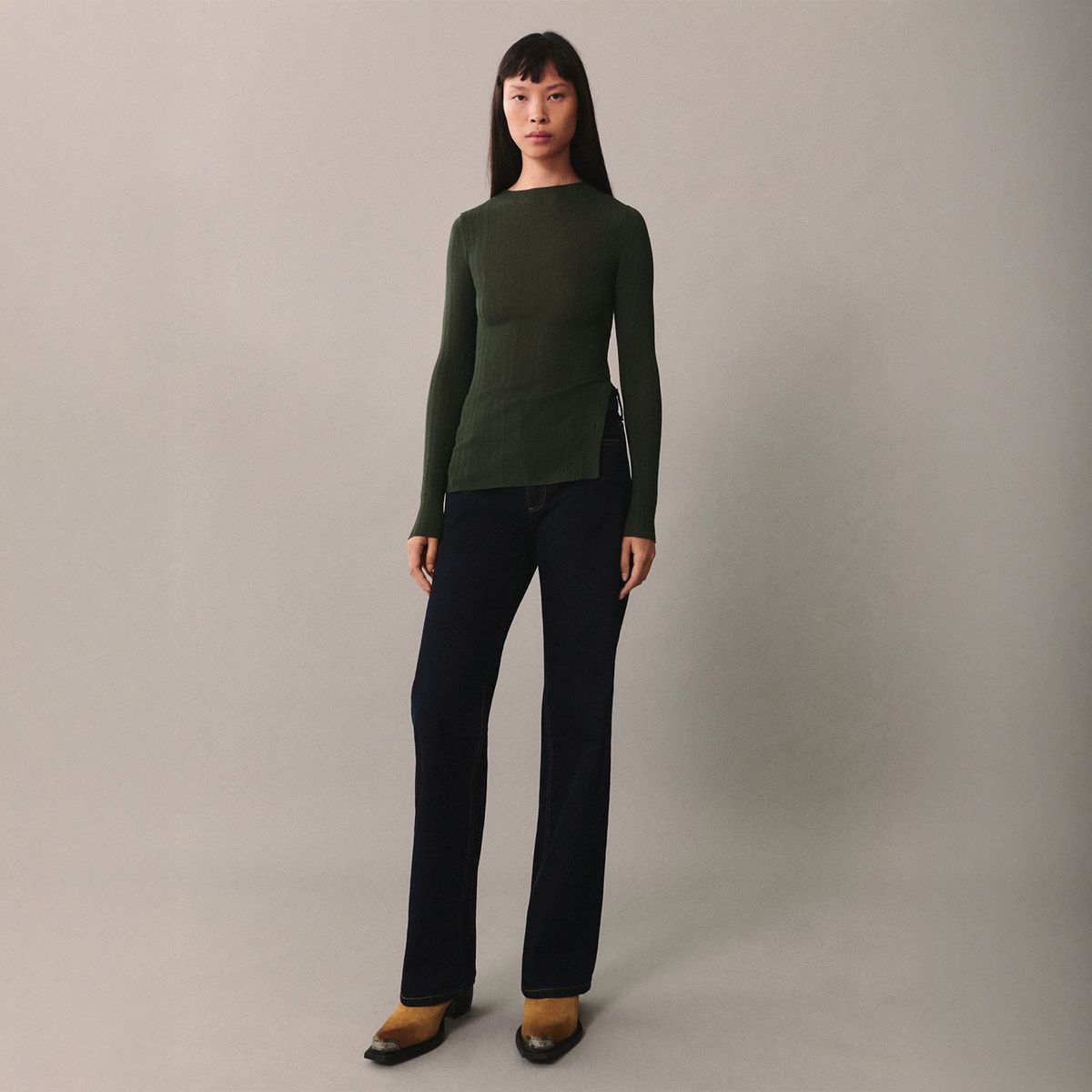 MANGO - Polo Manga Larga Mujer Mango