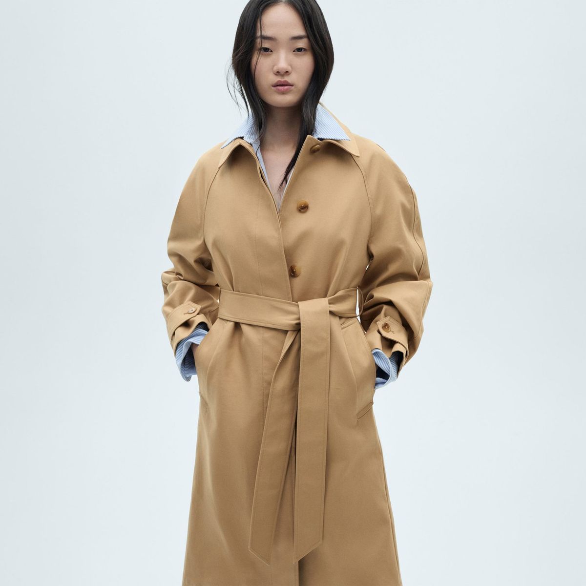 MANGO - Abrigo 100% Algodón Mujer Mango