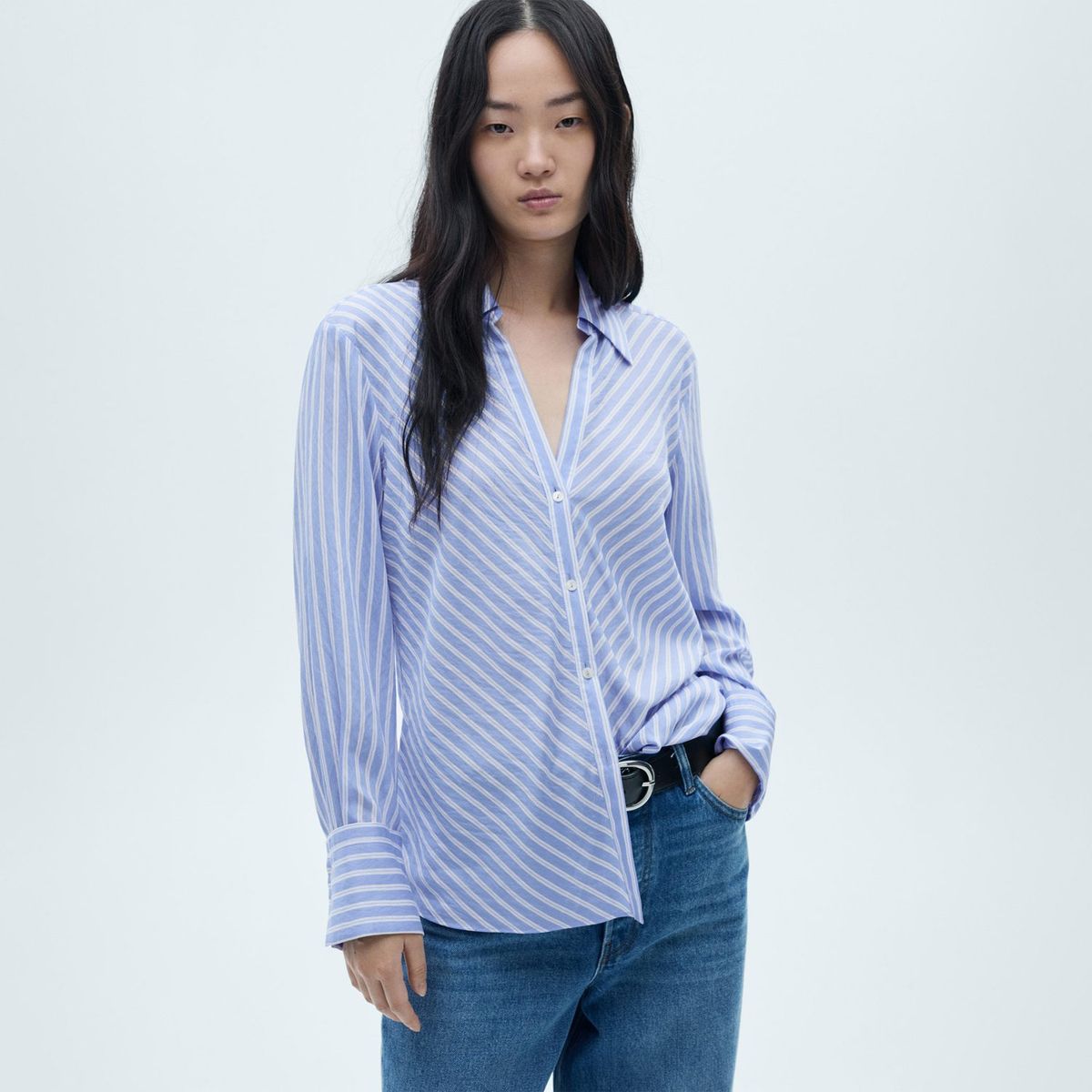 MANGO - Blusa Manga Larga Mujer Mango