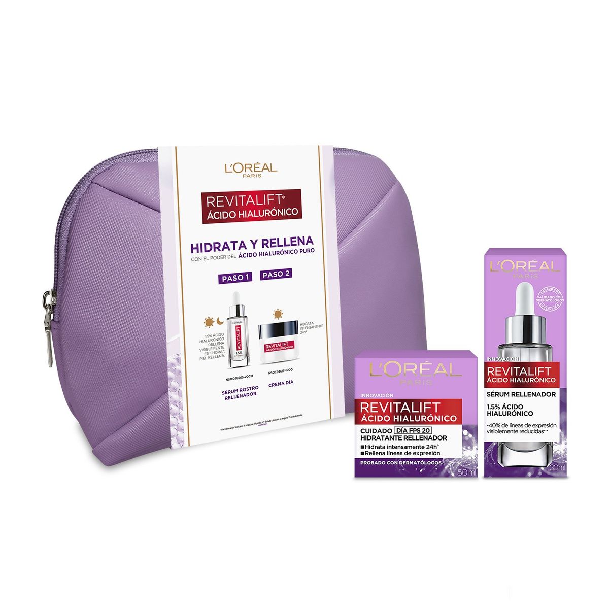 LOREAL PARIS - Pack L'oréal Paris Serum Rostro + Crema Dia Hialurónico