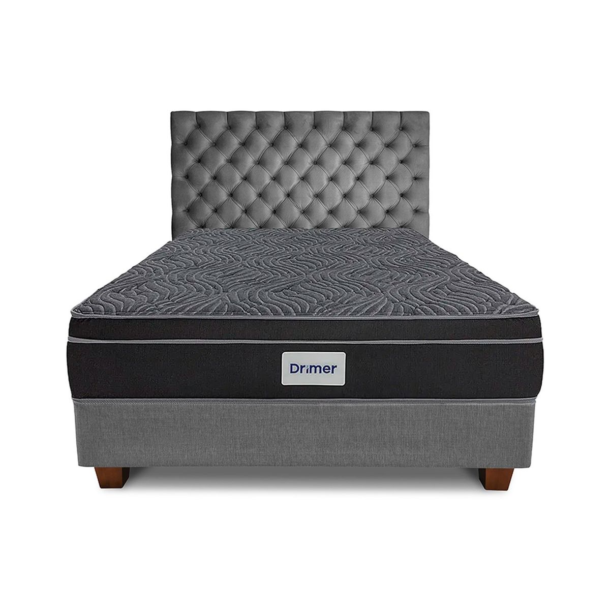 DRIMER - Dormitorio Americano Ventus 2 Plz Plata + 2 Almohadas + 1 Protector