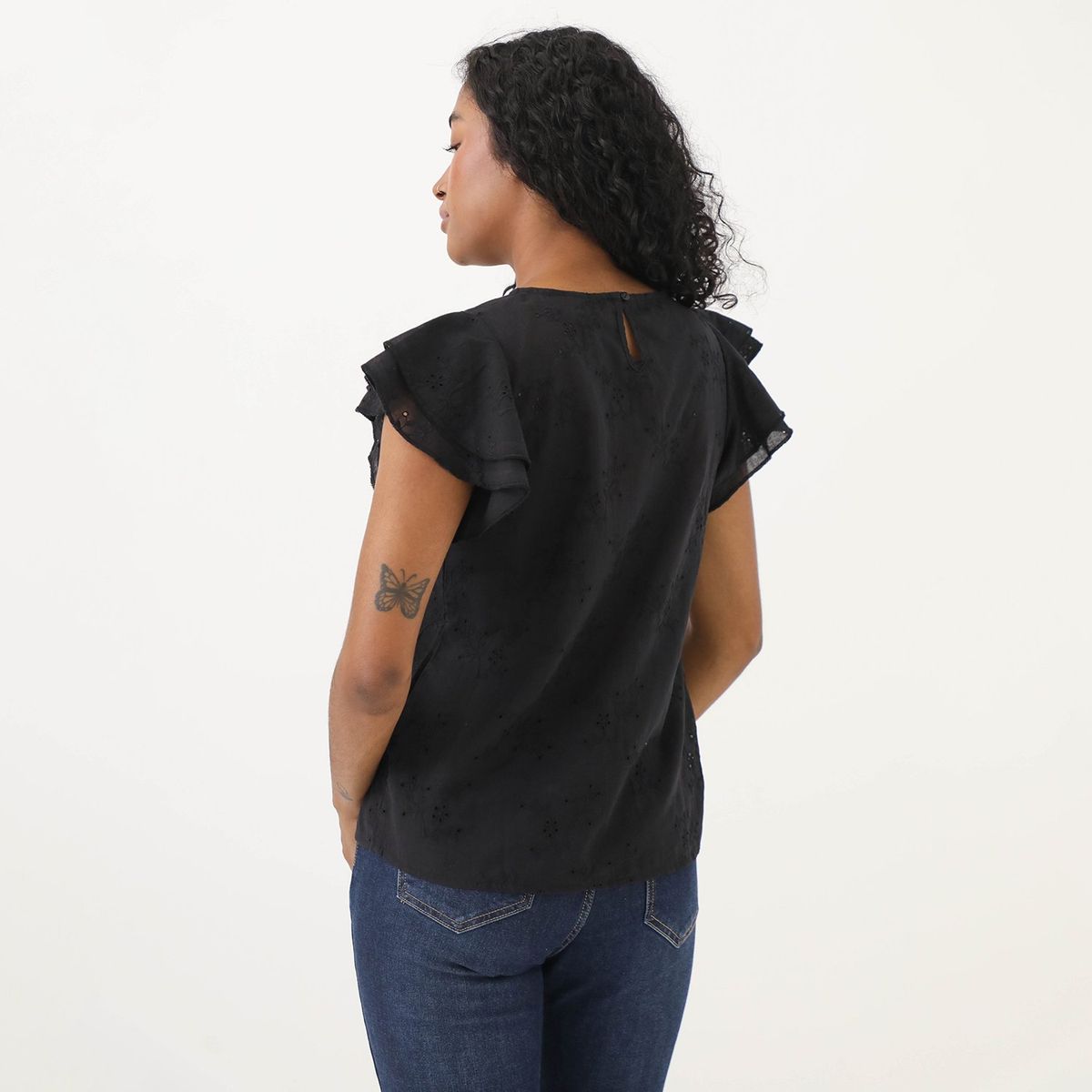 ELLE - Blusa Manga Corta 100% Algodón Mujer Elle